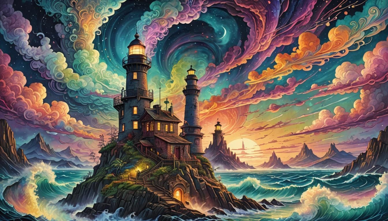 The lighthouses of dreamland  by @Archibald