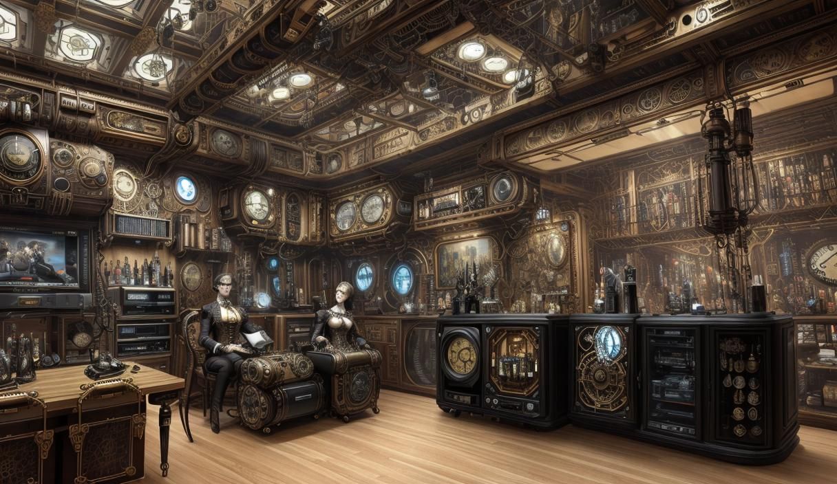 Luxurious Man Kave (Steampunk Vibe)