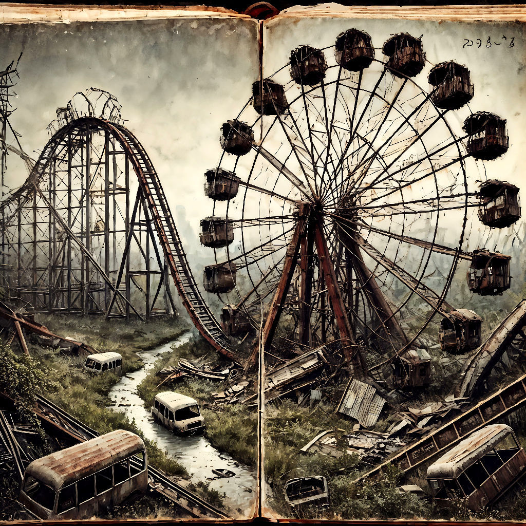 Diary-style, post-apocalyptic Ferris wheel by Art-icimp