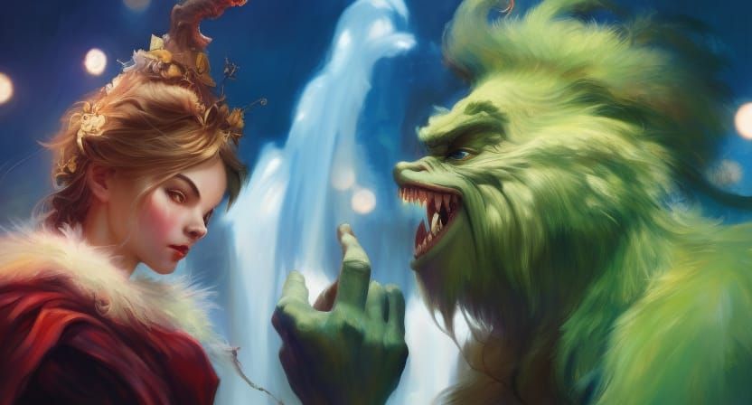 The Grinch and Cindy-Lou Who  by @IAP
