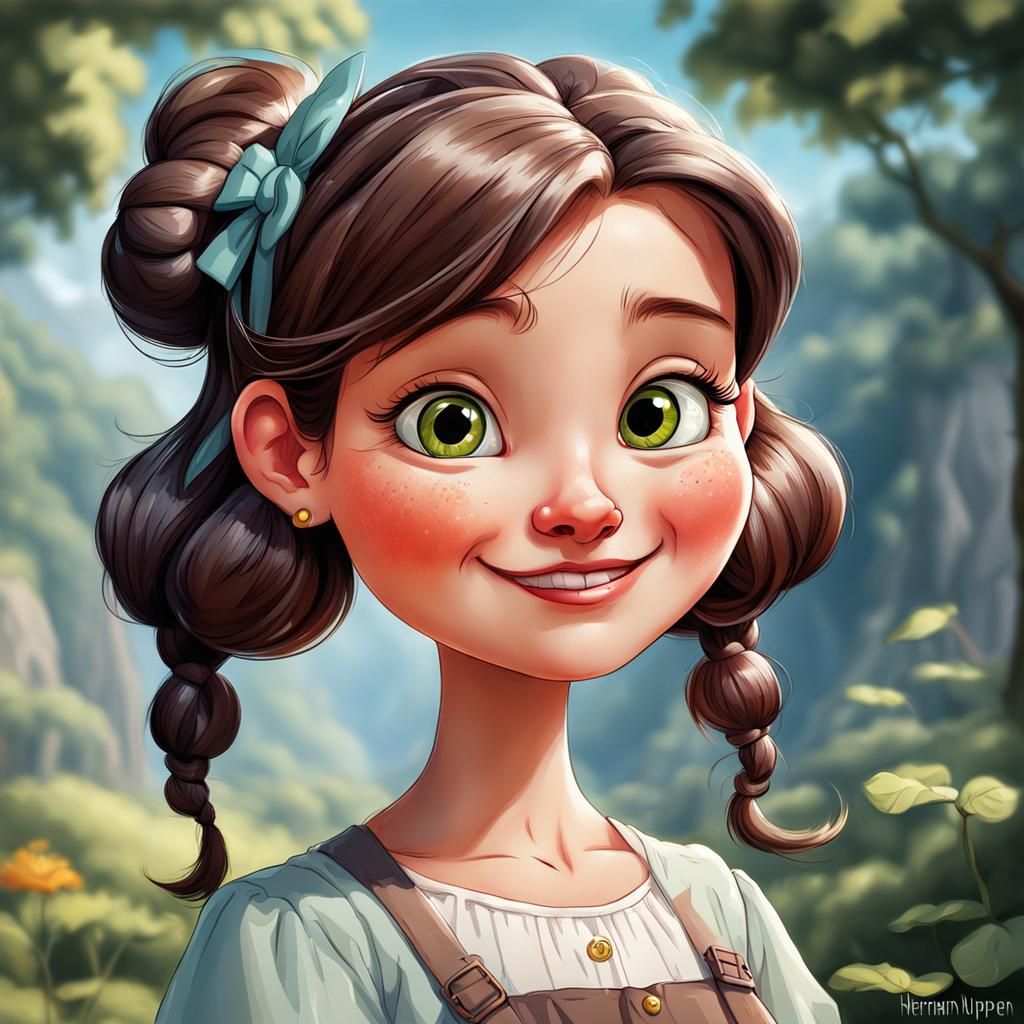 Cartoon cute girl