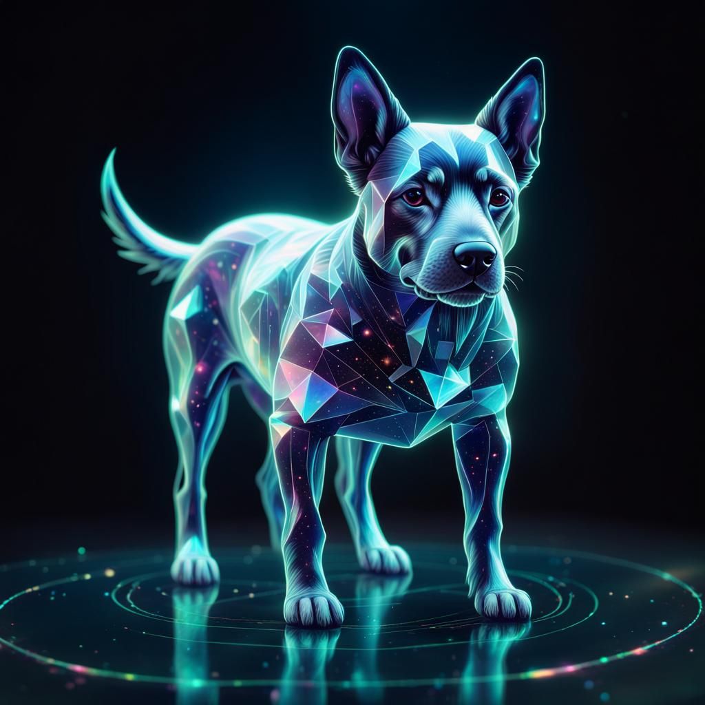 Hologram of a dog.   by @Suz