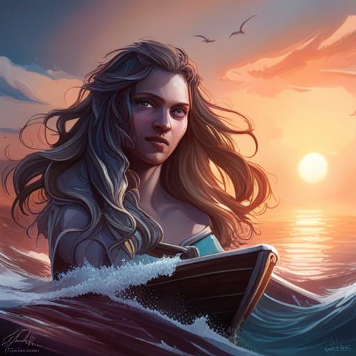 boat girl AI Generated Artwork NightCafe Creator