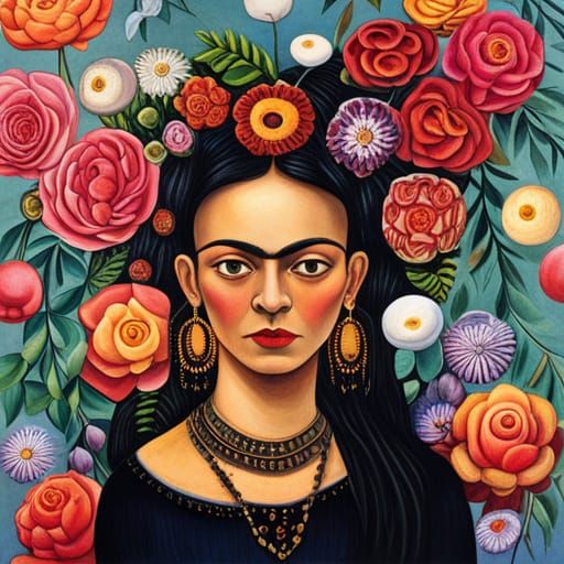 Frida Kahlo by Per. - AI Generated Artwork - NightCafe Creator