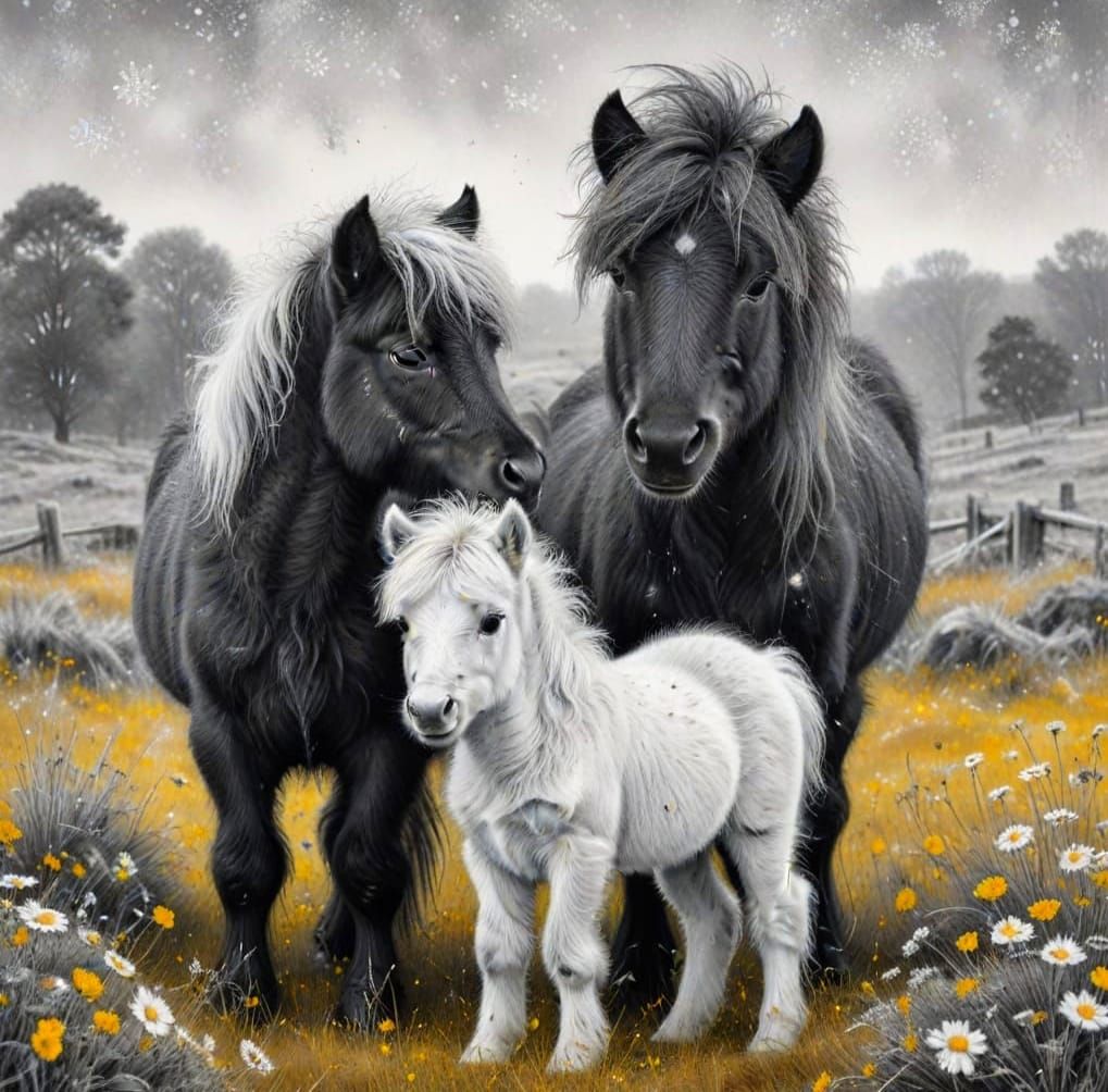 Shetland Ponies  by @Joanna7