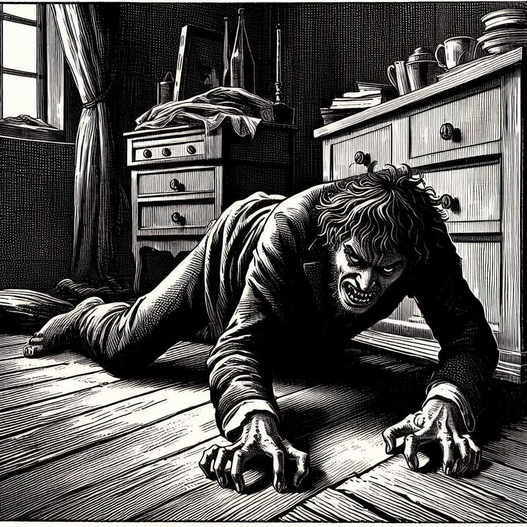 Illustration for Edgar Allan Poe's "The Tell Tale Heart" 2