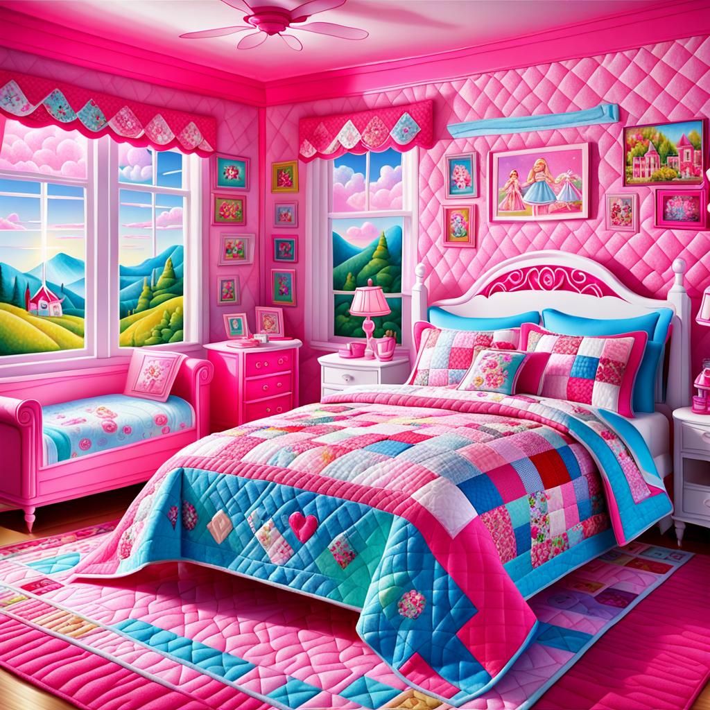 Quilted Barbie Bedroom  by @Simplybe