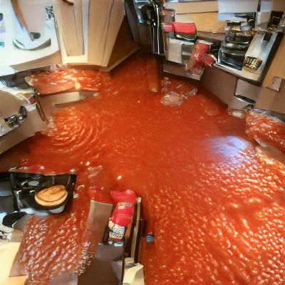 Help I flooded my kitchen with red sauce