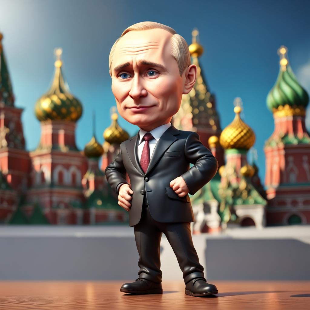 Putin as a cute bobblehead on Kremlin in Moscow - AI Generated Artwork ...