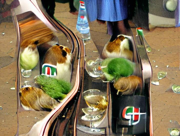 A train arrives at a busy station