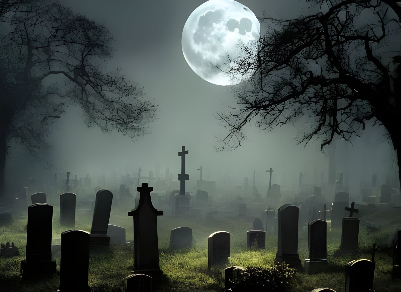 Graveyard at Night - AI Generated Artwork - NightCafe Creator