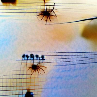 A Haiku
seven small spiders
walk down my guitar wires
their ...