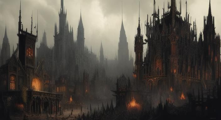 "The demon and the maiden", Ominous, Menacing, Intricately Designed, Elaborate, Complex, Hollow, Scenic, Hyper-detailed, Stygian, hyperreali...