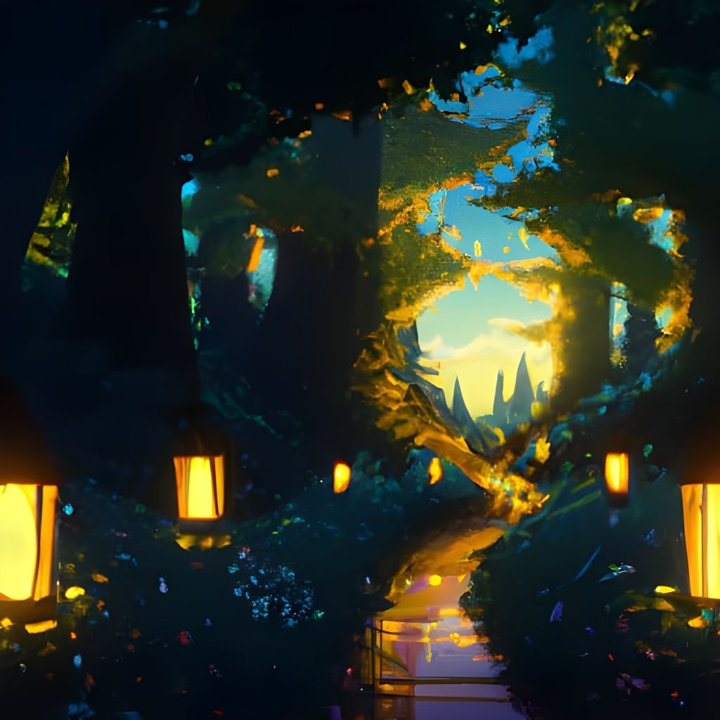 Candlelit Path in the Forest