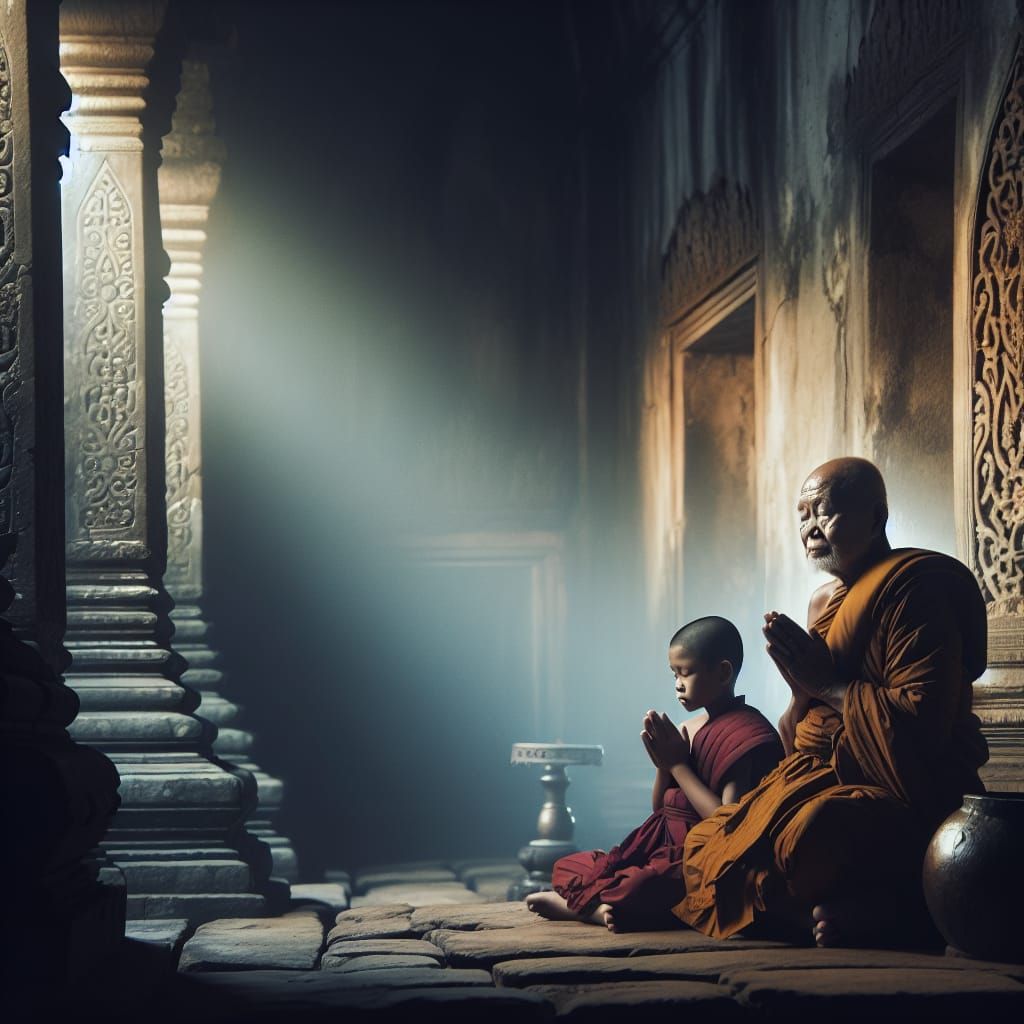 The Master Guru is teaching his young Apprentice  by @MommaKitty