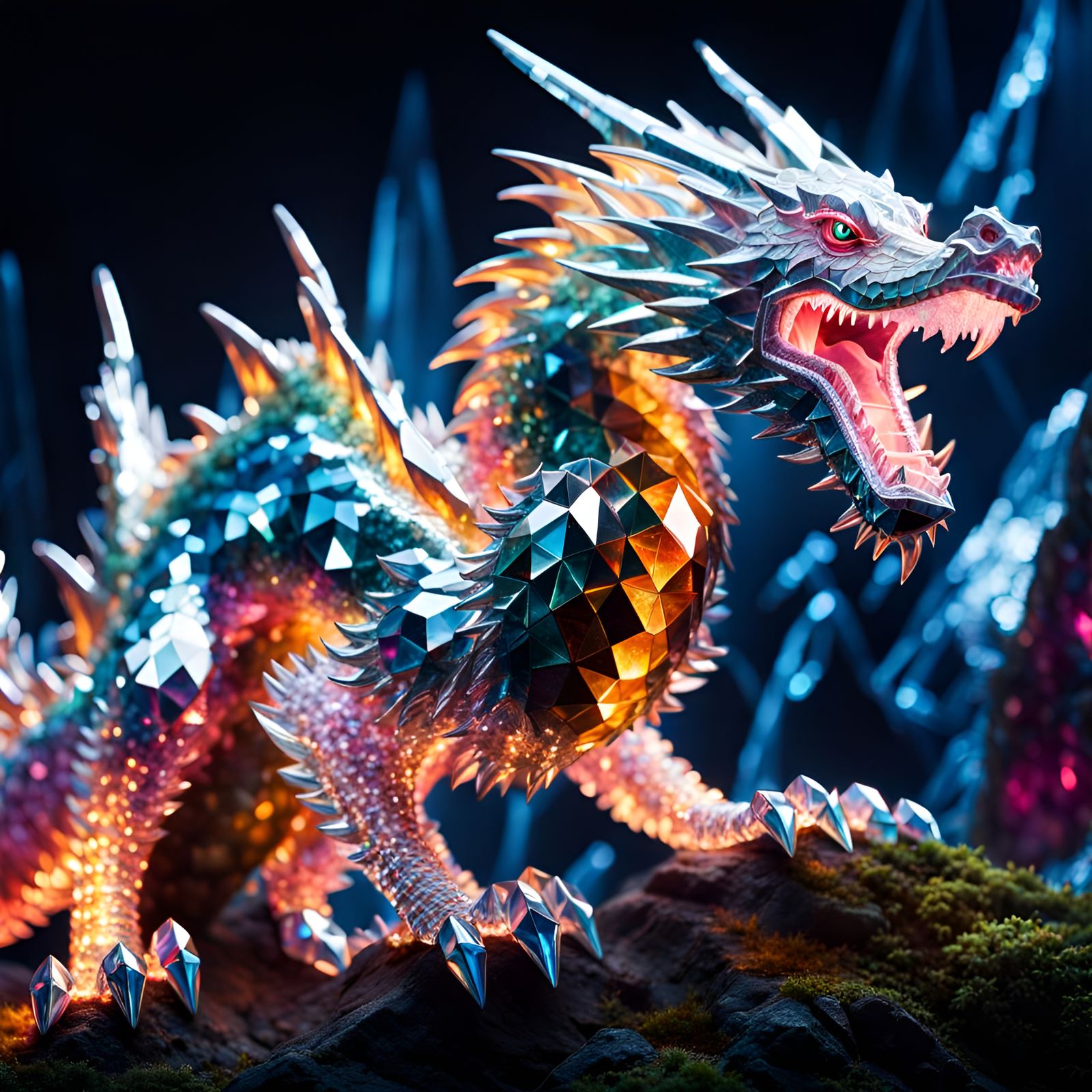 The Crystal Dragon  by @NomALlama