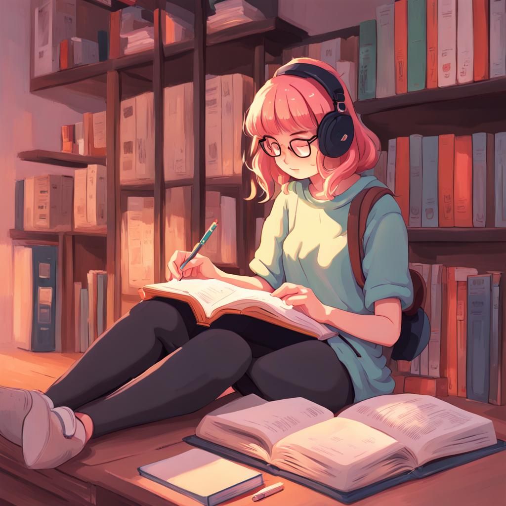 lofi girl studying