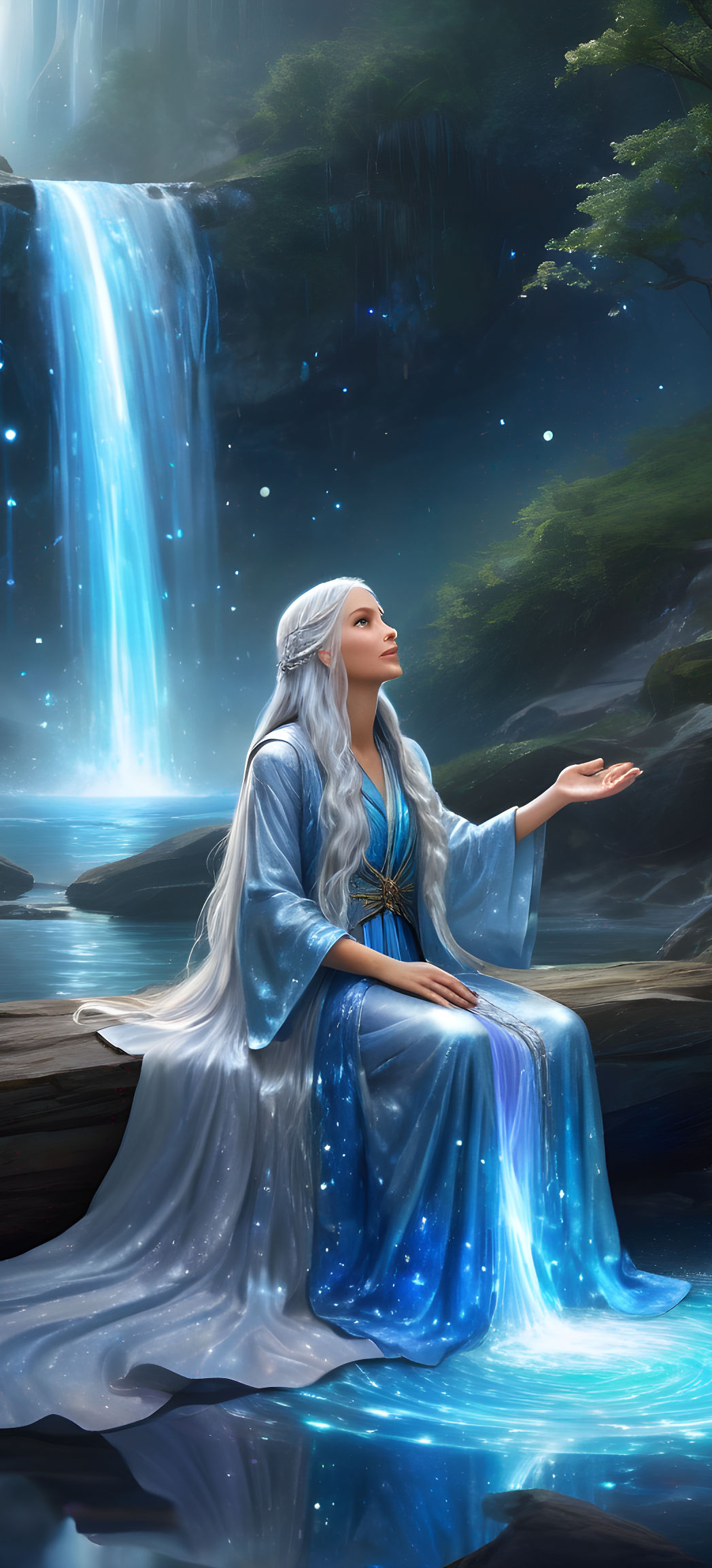 The lady and the waterfall 2