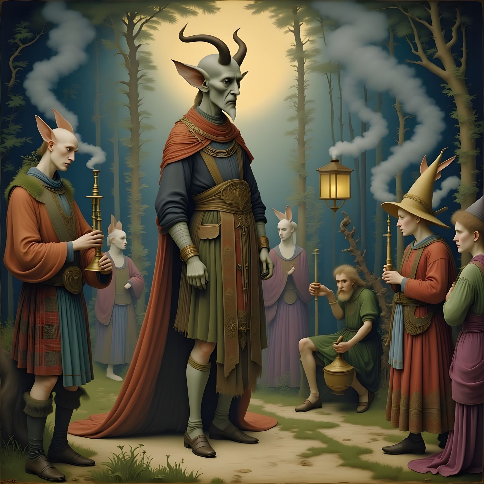 Whimsical Djinn and Witches in Kilt