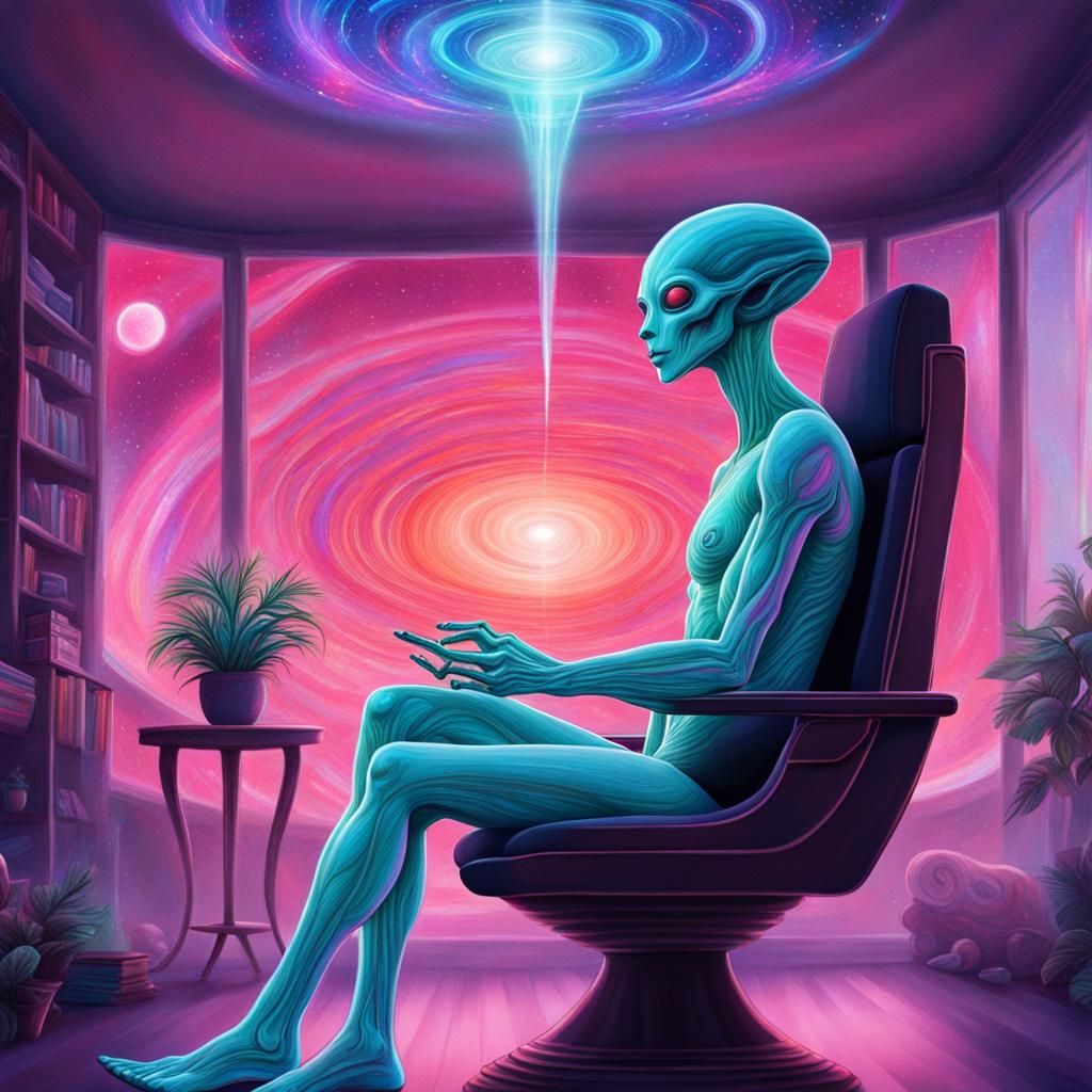 an alien at a psychotherapist's appointment