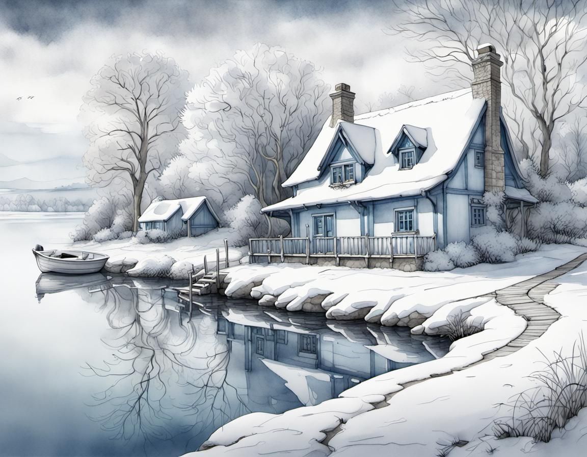 WINTER AT THE LAKE  by @WildPoppy