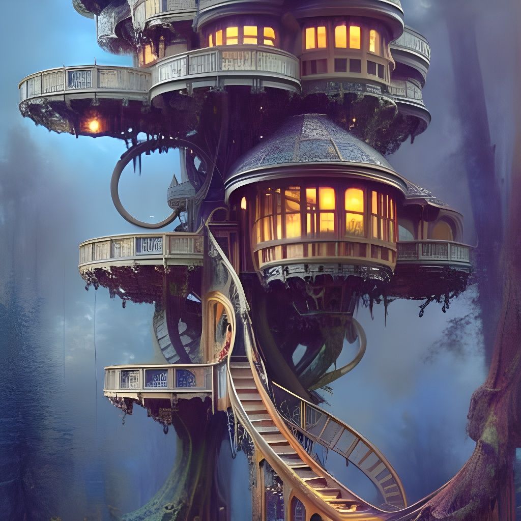 The treehouse - AI Generated Artwork - NightCafe Creator