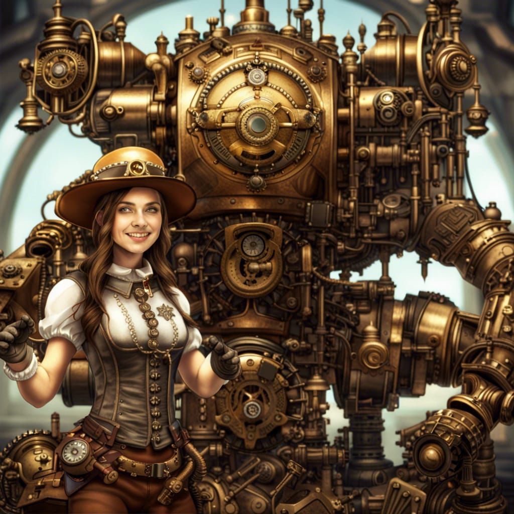 Steampunk battle Mech - AI Generated Artwork - NightCafe Creator