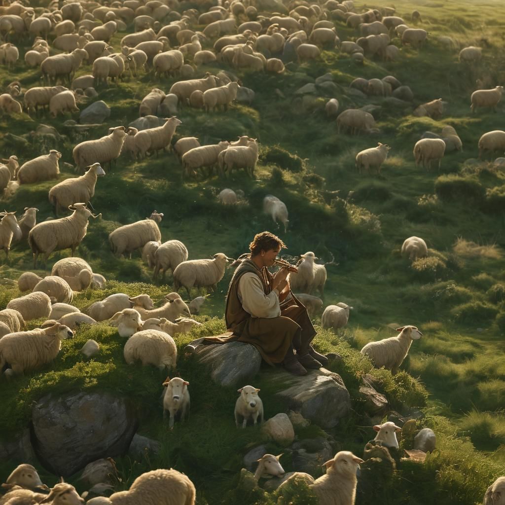 Shepherd's Flute: A Whimsical Pastoral Scene