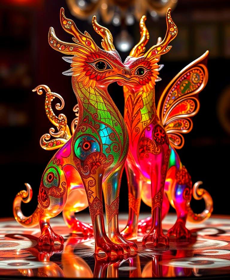 Alebrije Gryphons in Love