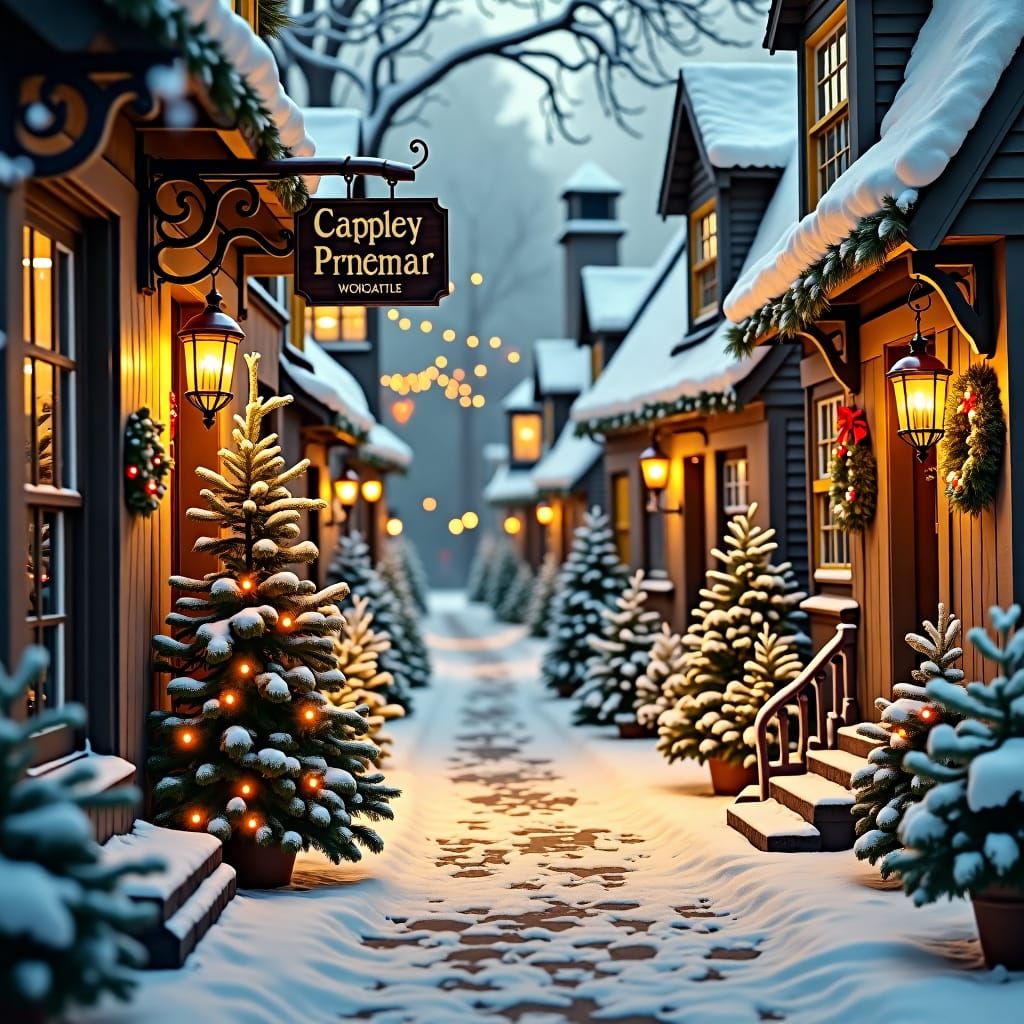Snow-covered village