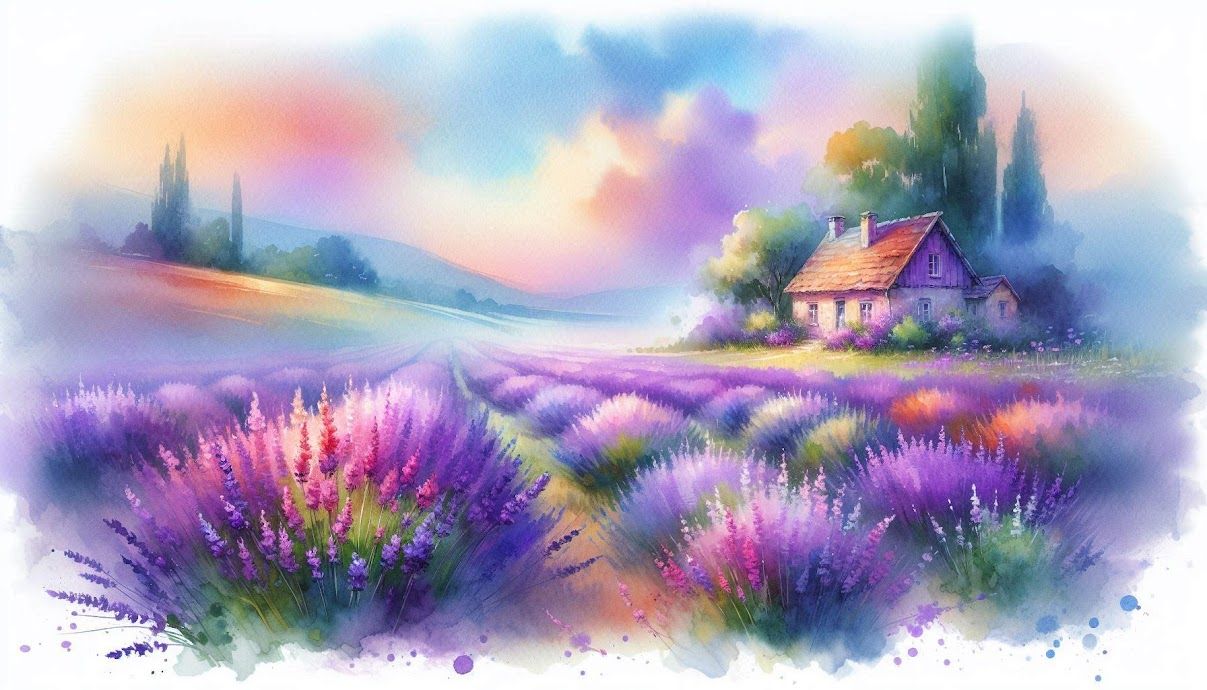 Colorful Lavender Field
