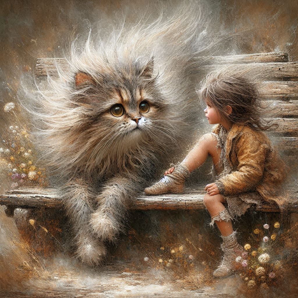 With My Shaggy Cat 😁👍😸