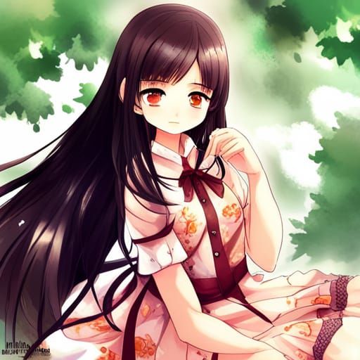 Girl in a Floral Dress - AI Generated Artwork - NightCafe Creator