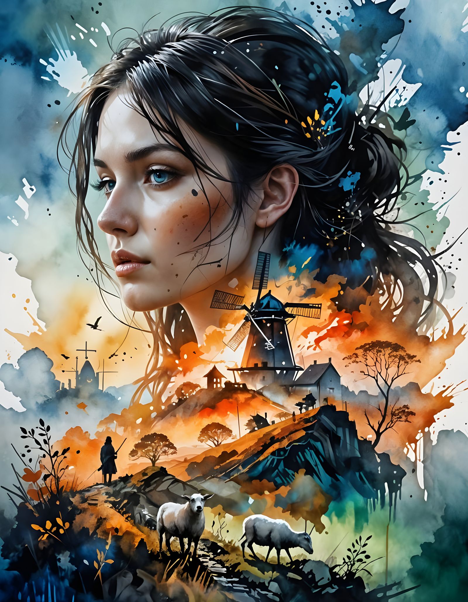 Digital Double exposure Artwork  by @Tatti