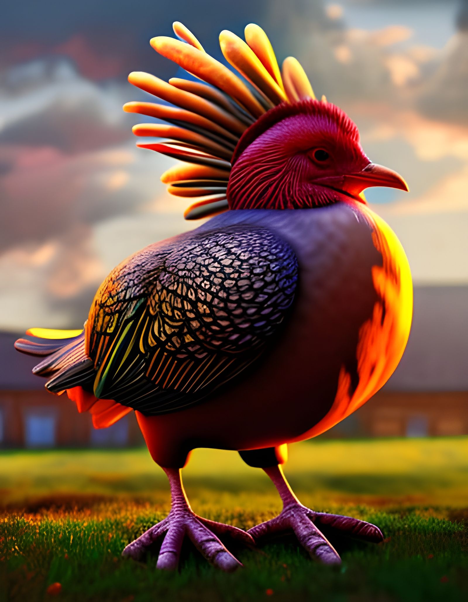 Rooster in charge. AI Generated Artwork NightCafe Creator