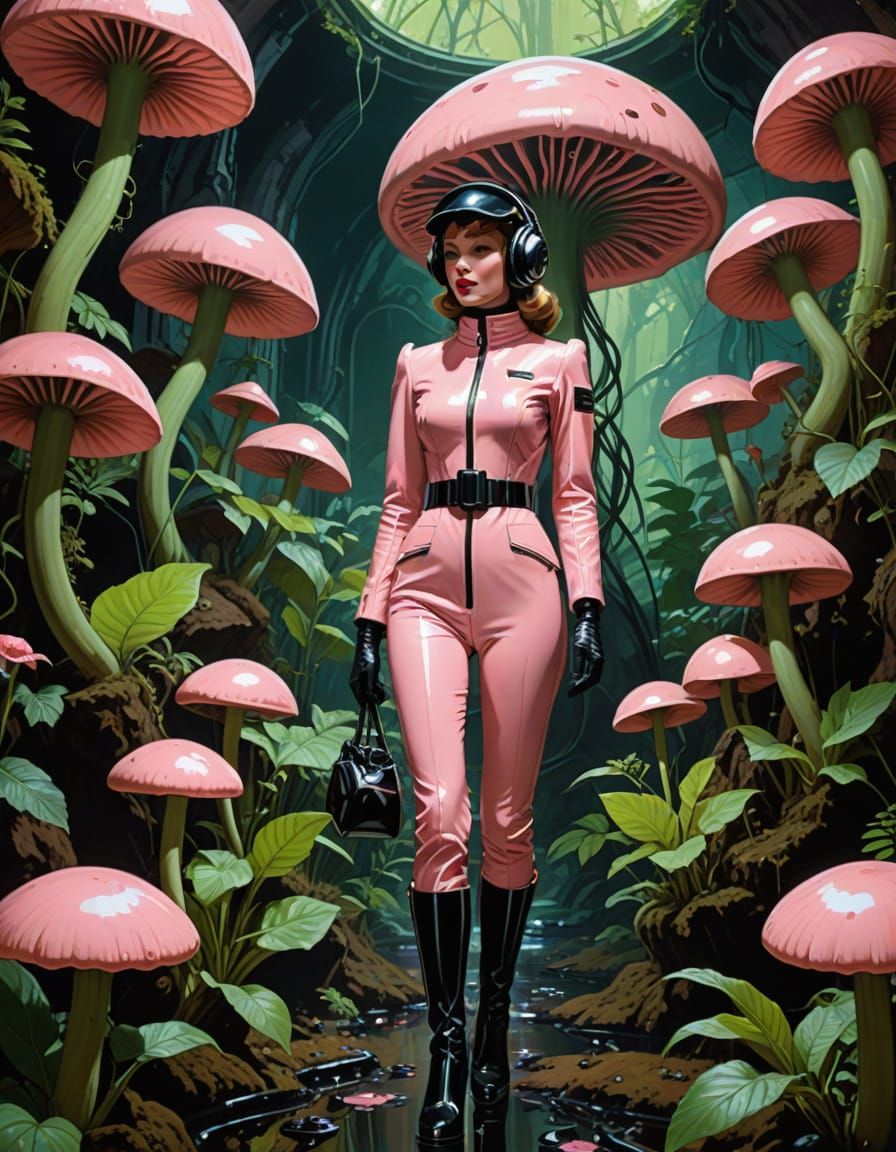 Retro Futurist Goddess in Neon Paradise