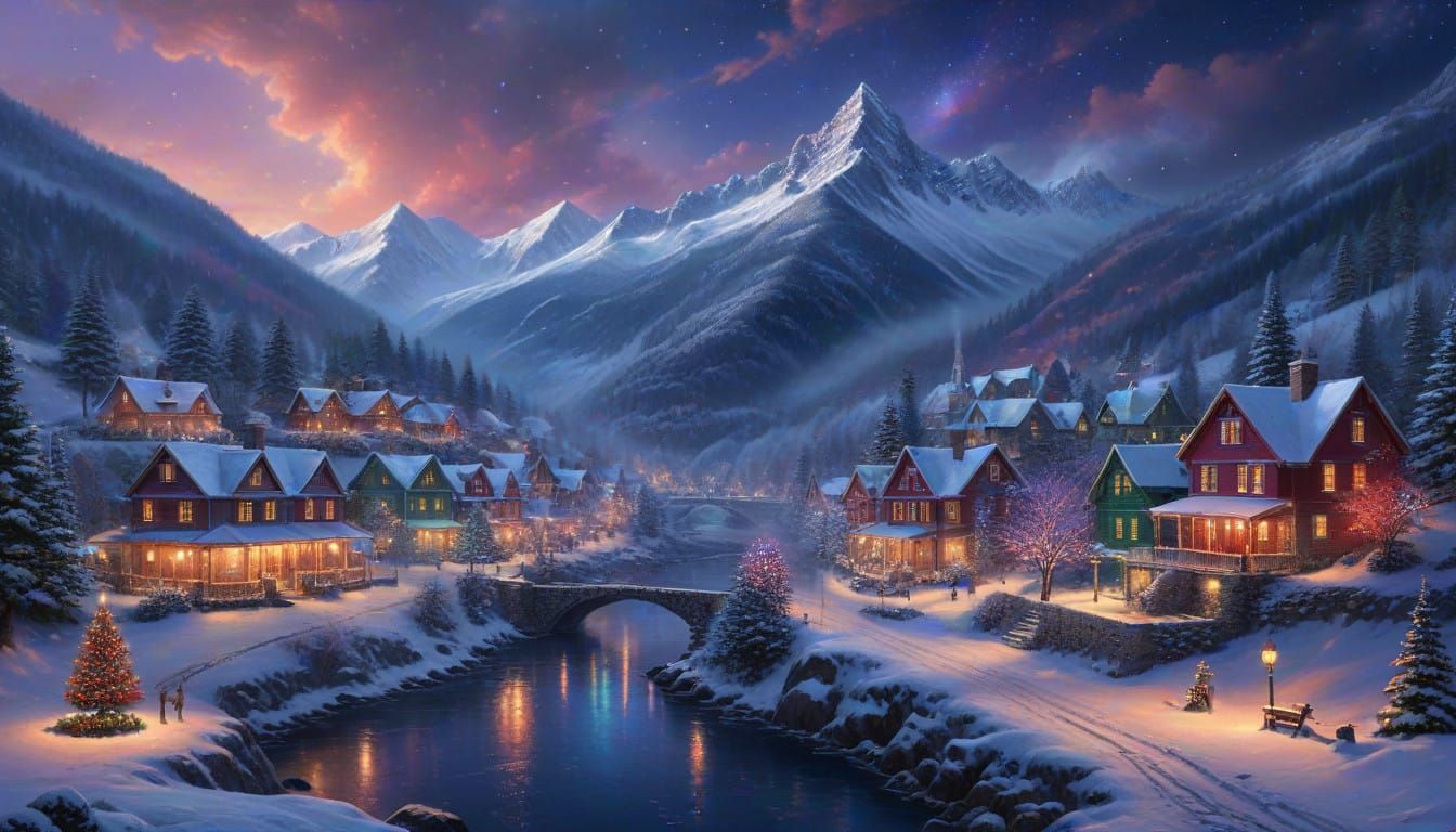 Christmas eve in the mountains