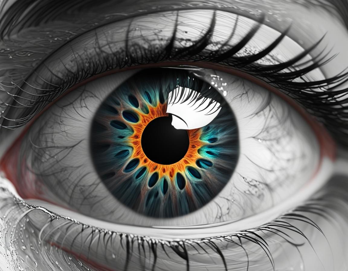 overlapping eyes abstract, black lines, distinctive, eye on ...