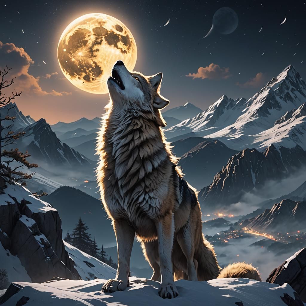 A wolf howling