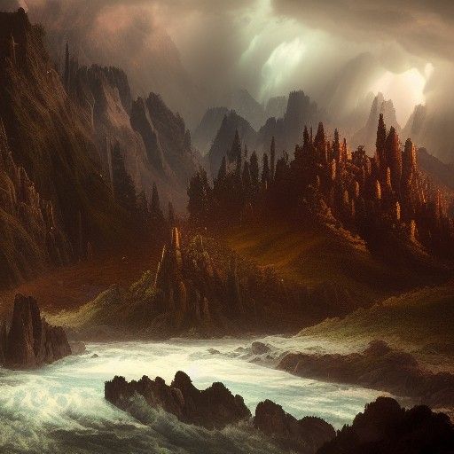 Stormy Night at the Mountains