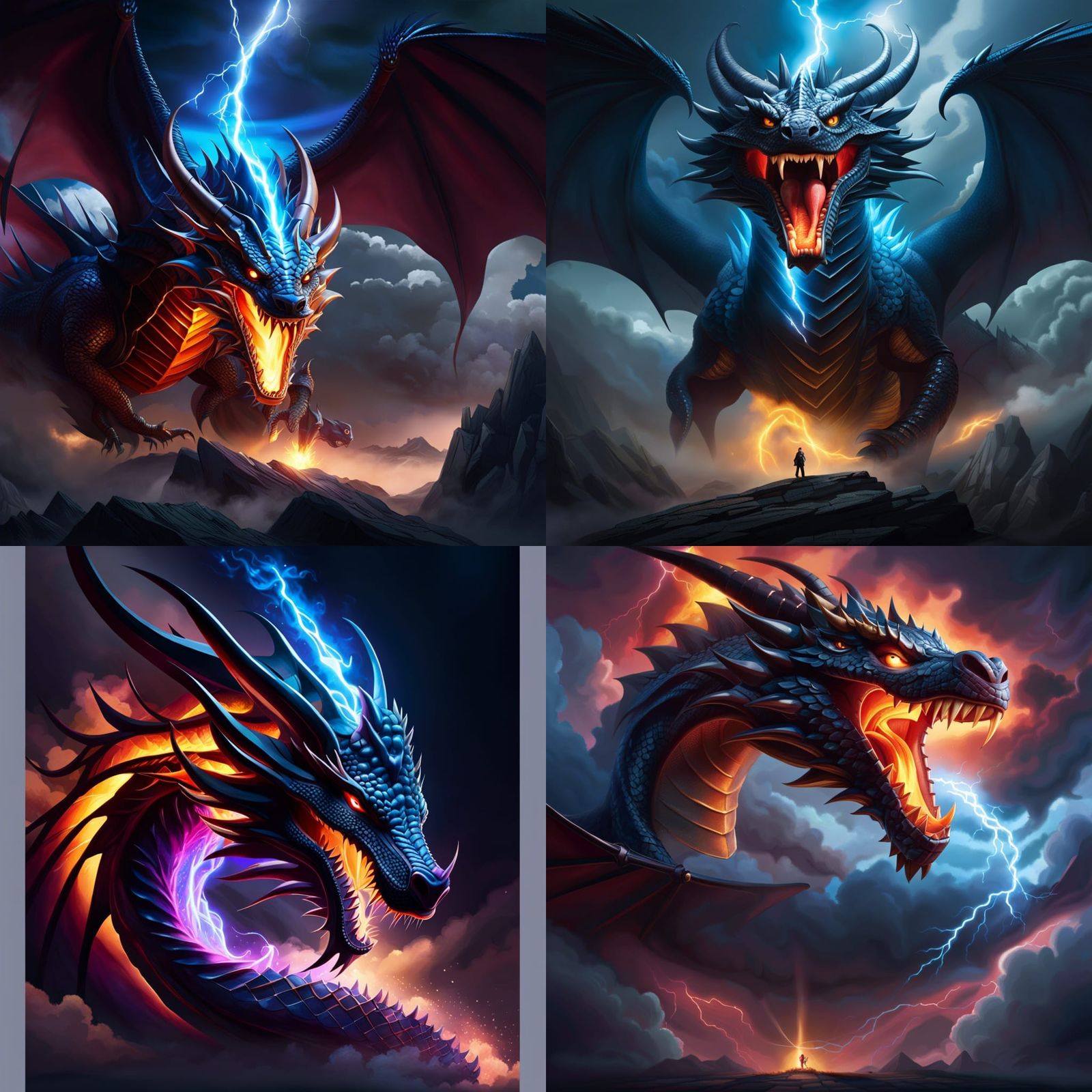 lightning dragons 2 - AI Generated Artwork - NightCafe Creator