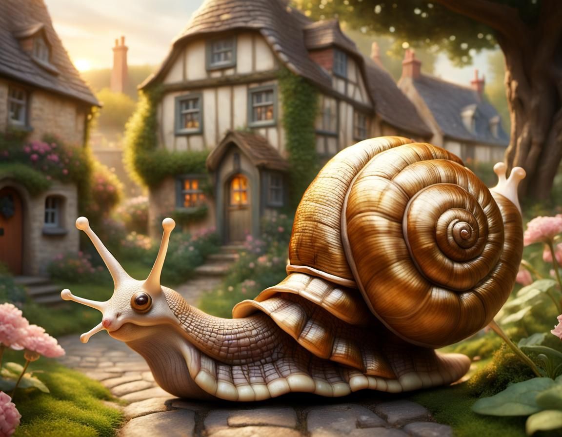 Snail in a village