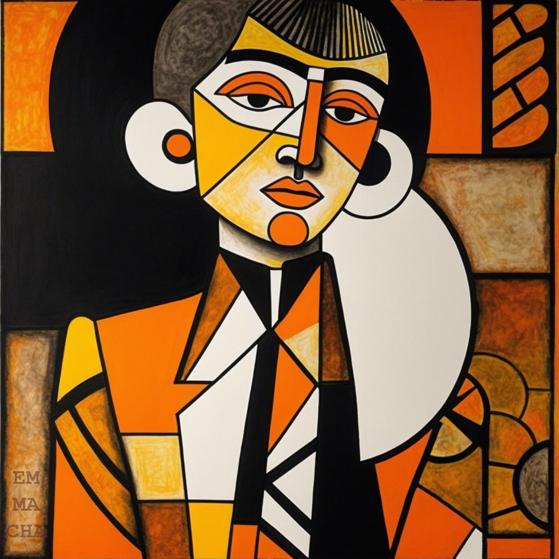 Exercise in Orange Hues and Retrofuturistic Vintage Cubist Patterns