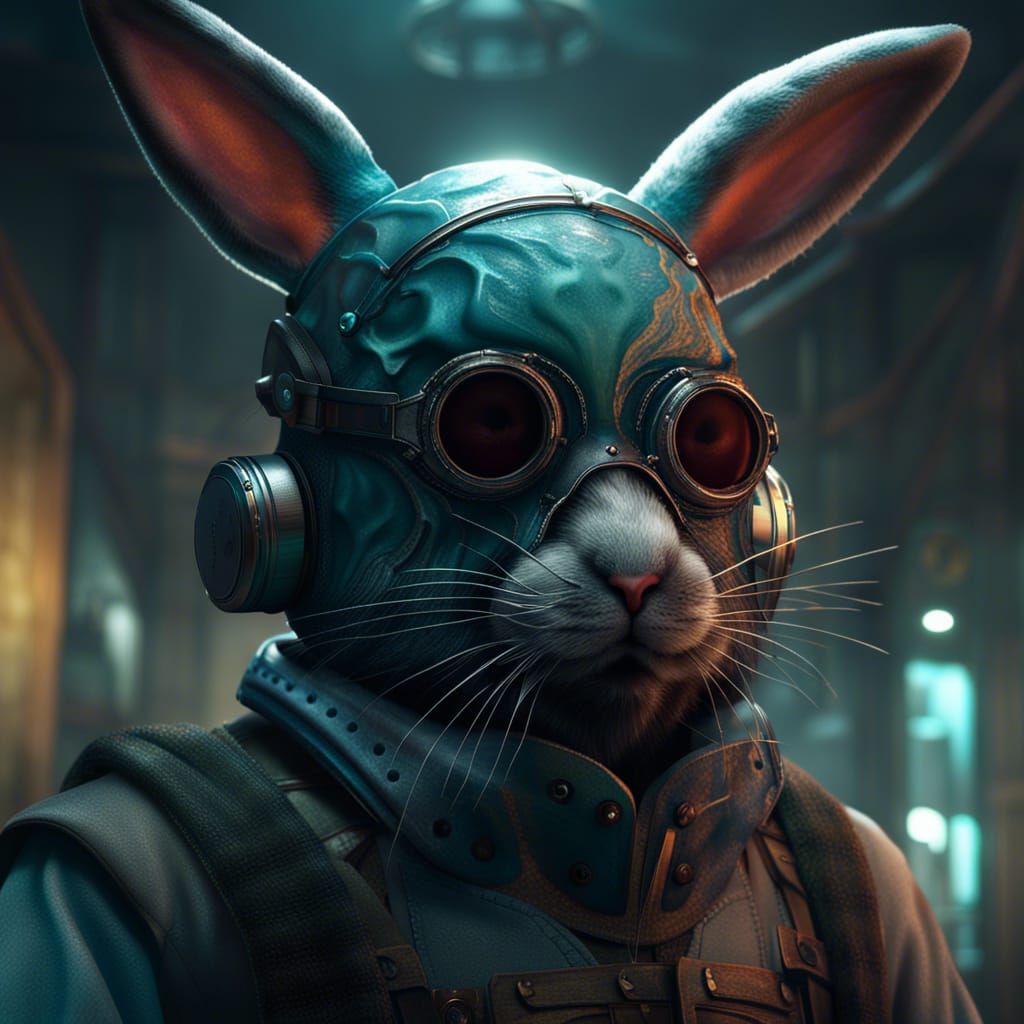 Bunny in a surgical mask doctor