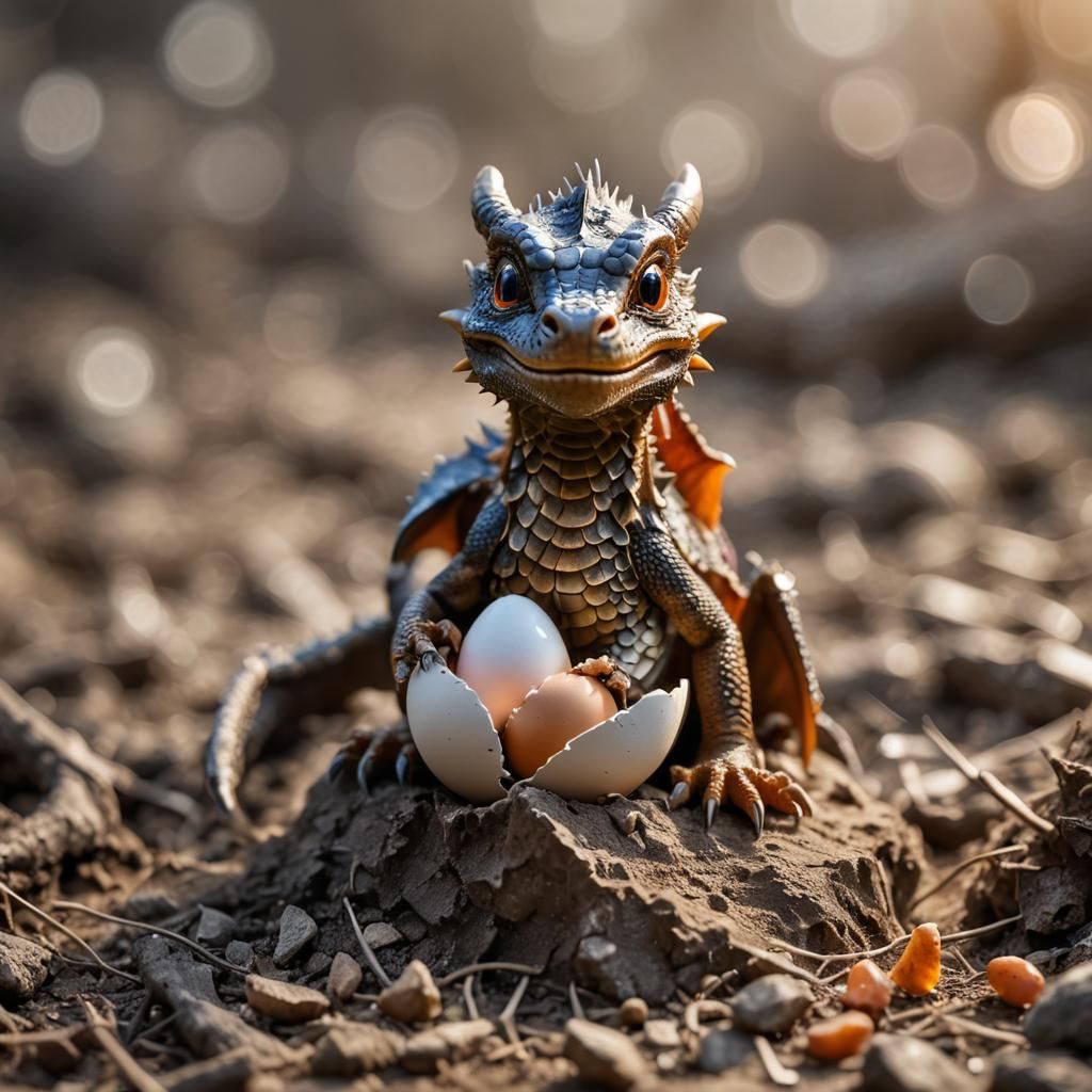the little dragon hatched from the egg  by @Likvi