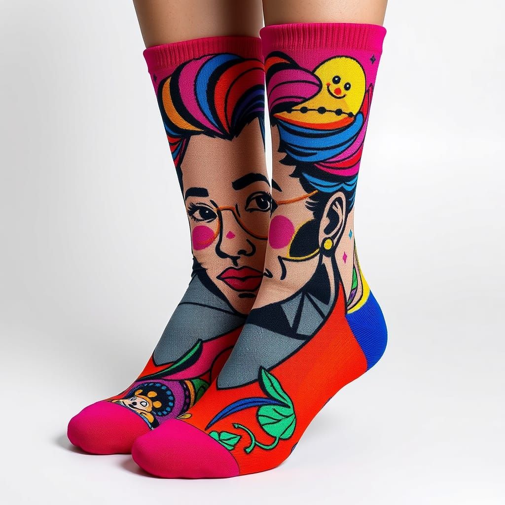 a portrait on a pair of socks  by @Patsy 