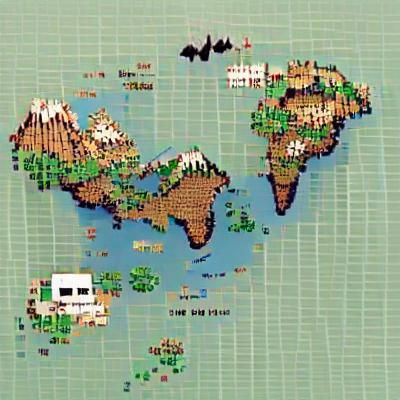 An 8-bit map of the world - AI Generated Artwork - NightCafe Creator