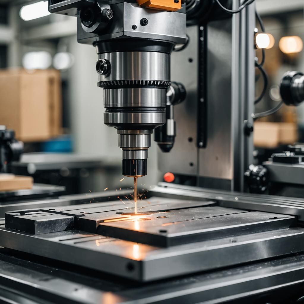 CNC milling machine making parts