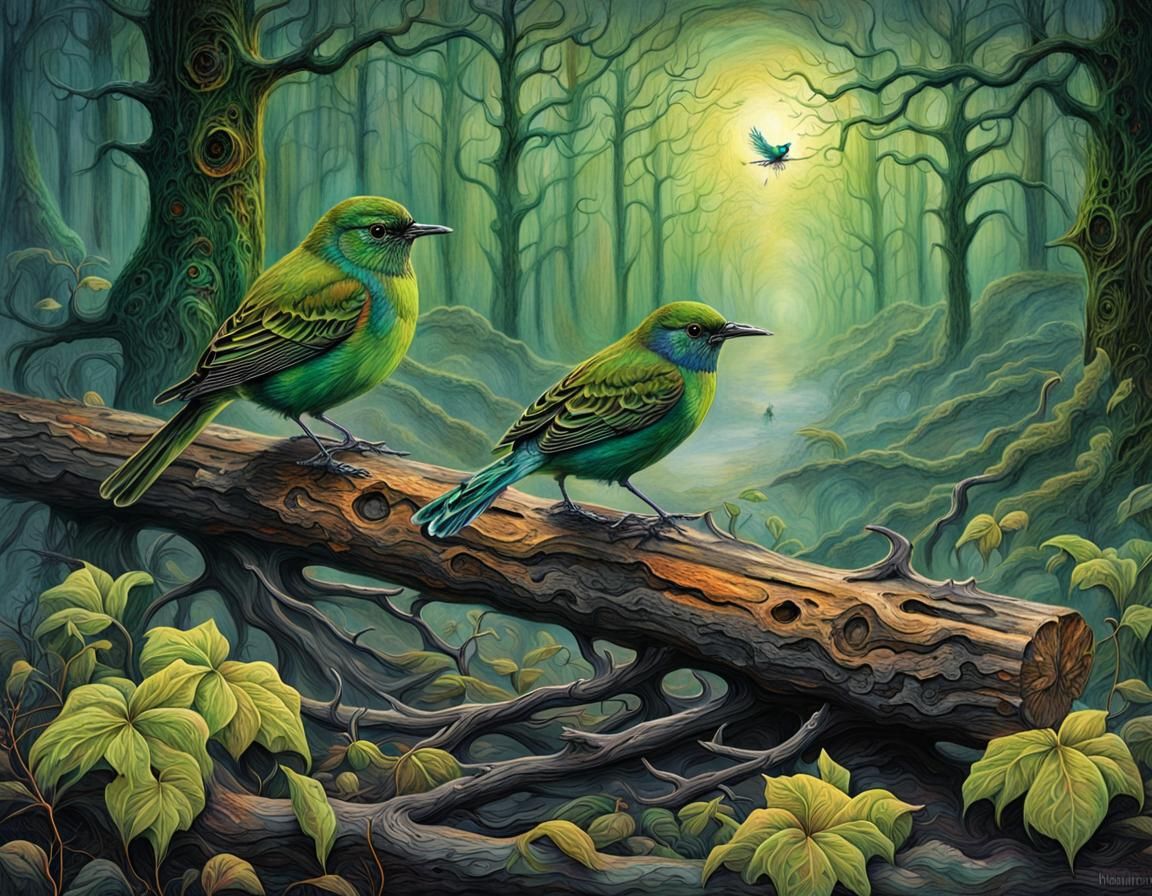 Two Wee Birdies - AI Generated Artwork - NightCafe Creator