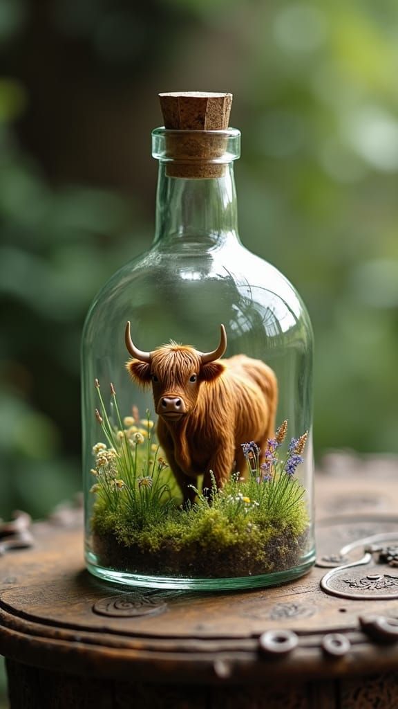 Highland Cow In A Bottle